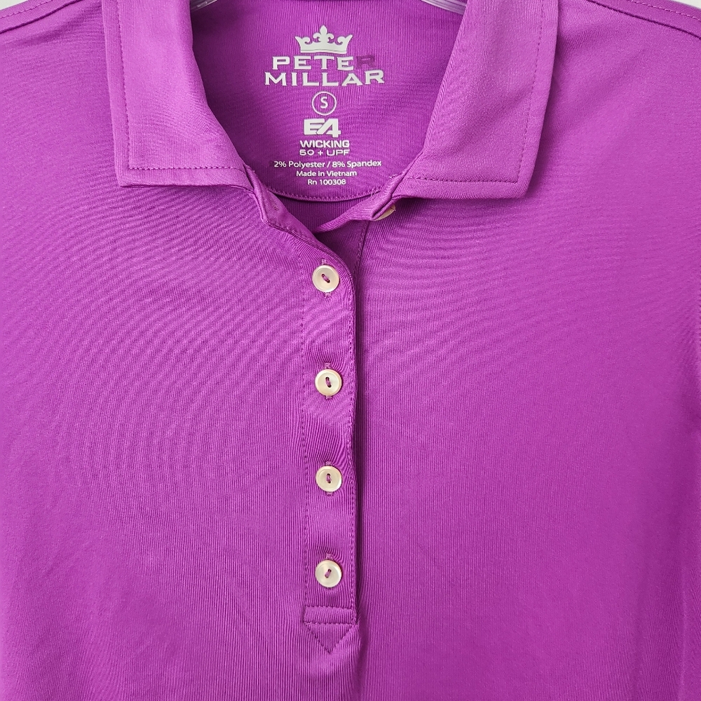 Peter Millar Polo E4 Wicking 50+UPF Women's Polo Short Sleeve Henley Shirt Small - Picture 5 of 11